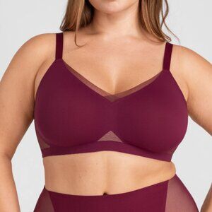 Honeylove Crossover Bra Full Coverage Burgundy Fig - 3X